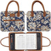 TOFFEE-BROWN AND NAVY PURSE BIBLE COVER - Morning Star Christian Bookstores
