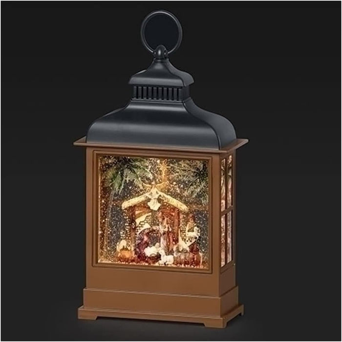 12.2" Lighted Swirl Nativity Lantern