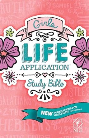 NLT Girls Life Application Study Bible - Pink Flower Hardcover - Morning Star Christian Bookstores