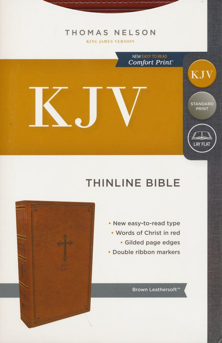 KJV Thinline Bible (Brown Leathersoft) - Morning Star Christian Bookstores
