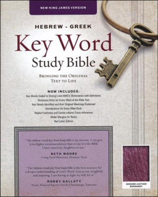 NKJV Hebrew Greek Key Word Burgundy Gen Lthr IDX