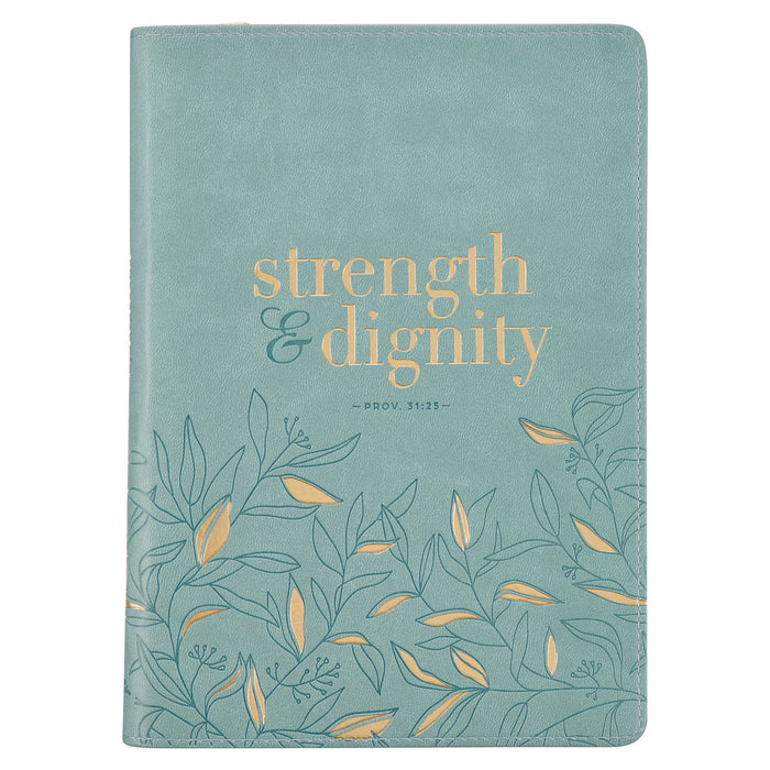 Strength & Dignity Teal Faux Leather Journal