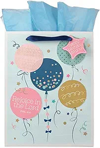 Rejoice Colorful Balloon Medium Gift Bag - Philippians 4:4 - Morning Star Christian Bookstores