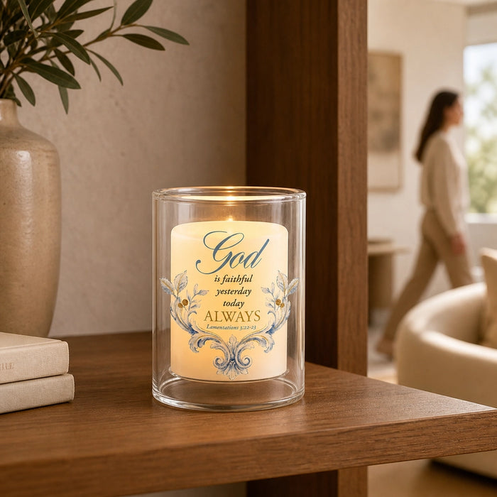 Candleholder God Is Faithful Votive