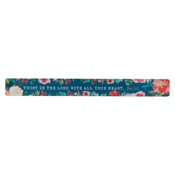 MAGNETIC STRIP BLUE FLORAL TRUST IN THE LORD