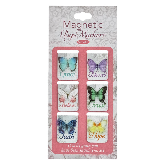 6PC - Butterfly Blessings Mini Magnetic Bookmark Set