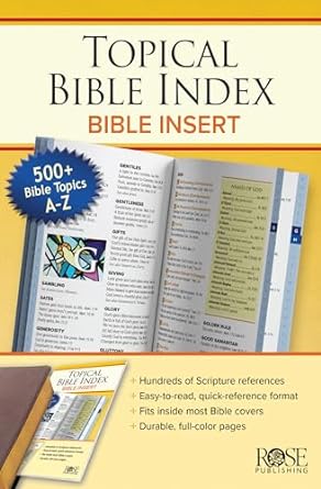 INSERT: Topical Bible Index Bible Insert — Morning Star Christian ...