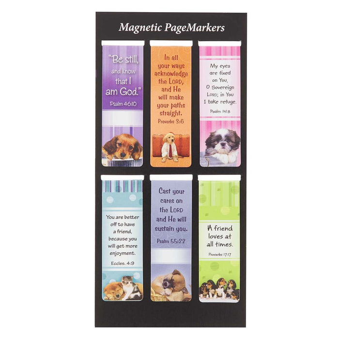 Be Still Magnetic Bookmark Set w/Puppies Psalm 46:10