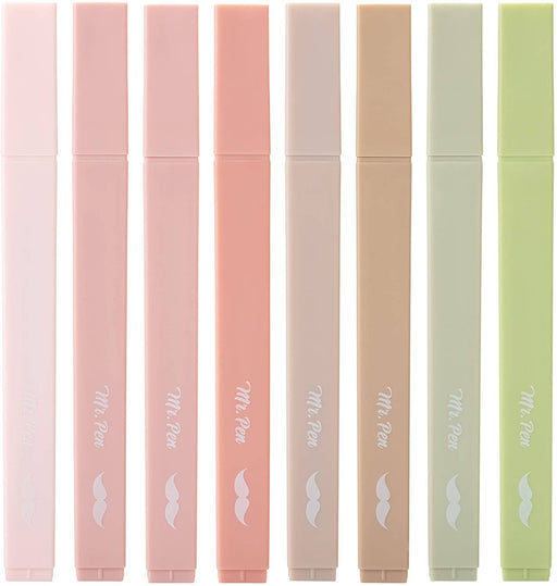 Mr. Pen- Aesthetic Highlighters, 8 pcs, Chisel Tip - Morning Star Christian Bookstores