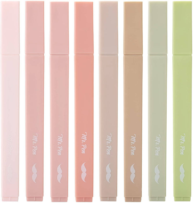 Mr. Pen- Aesthetic Highlighters, 8 pcs, Chisel Tip - Morning Star Christian Bookstores