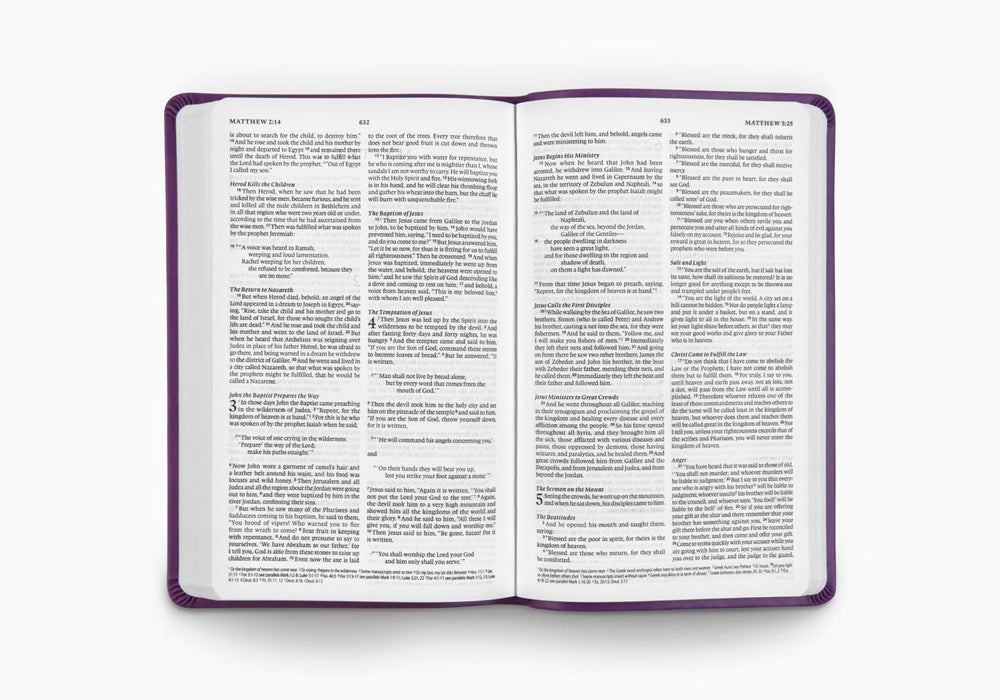 ESV Value Thinline Bible TruTone Lavender Ornament Design