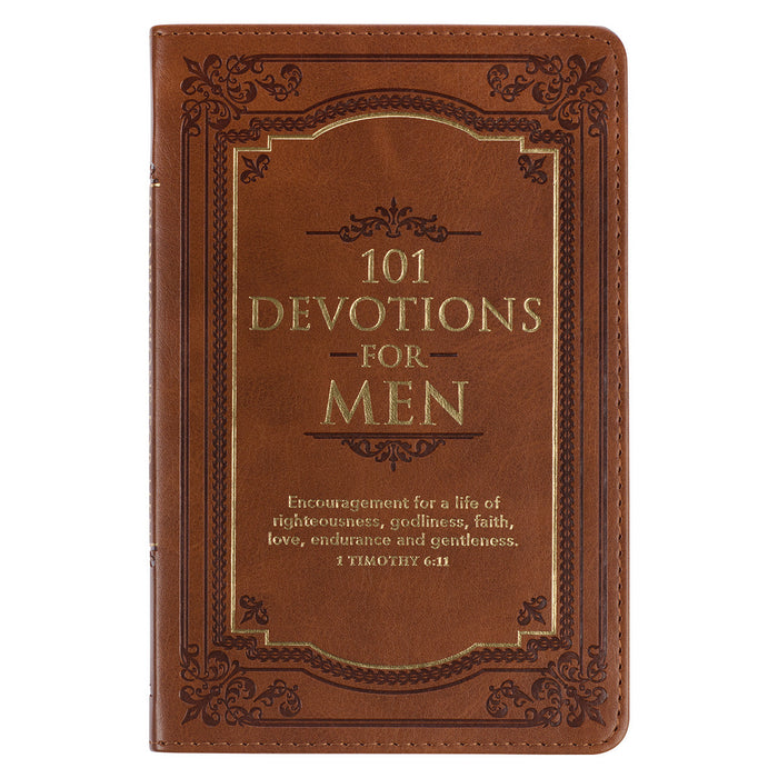 101 Devotions for Men Brown Faux Leather - Morning Star Christian Bookstores