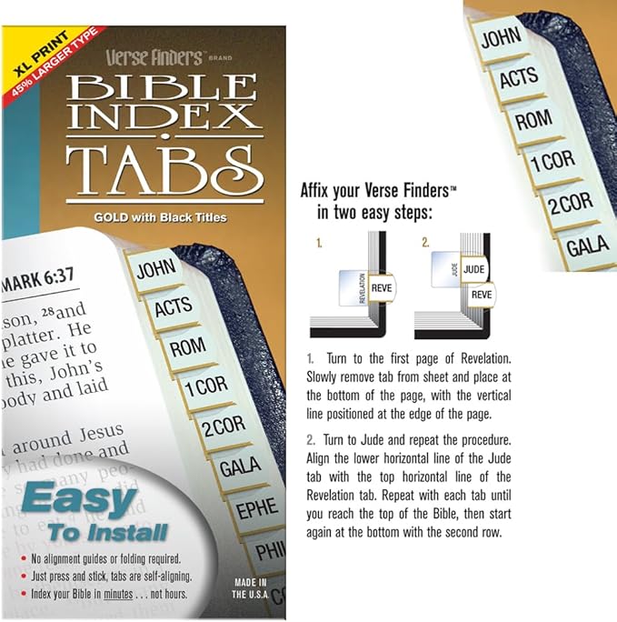 Gold XL Print Verse Finders Bible Tabs