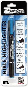 Zebrite Double Ended Bible Highlighter - Blue