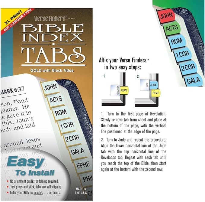 Verse Finders XL Print Rainbow Bible Tabs