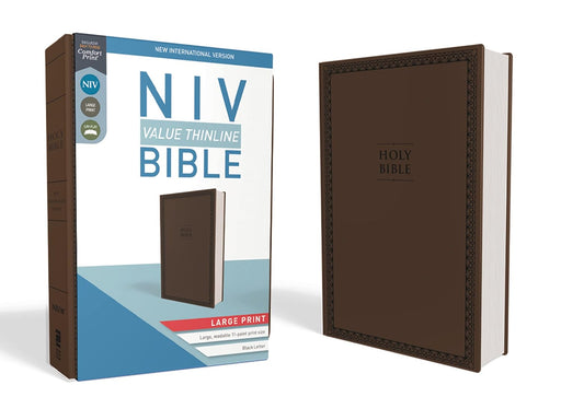 NIV Value Thinline Bible Lg Print Leathersoft Brown - Morning Star Christian Bookstores