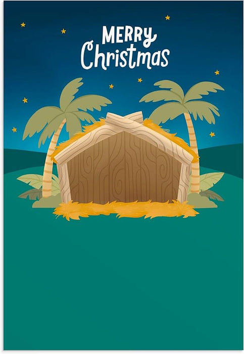 BOXED CHRISTMAS CARDS: Nativity Sticker Card pk/8