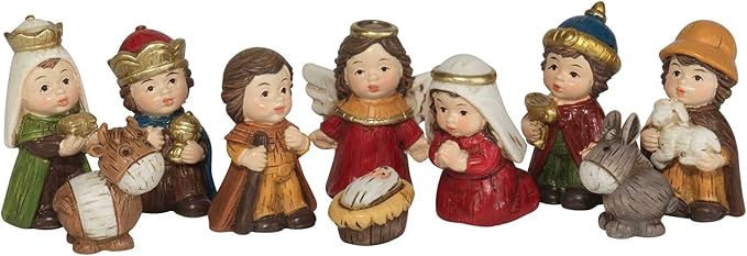 1.75" Resin Nativity Set - 9 pc.