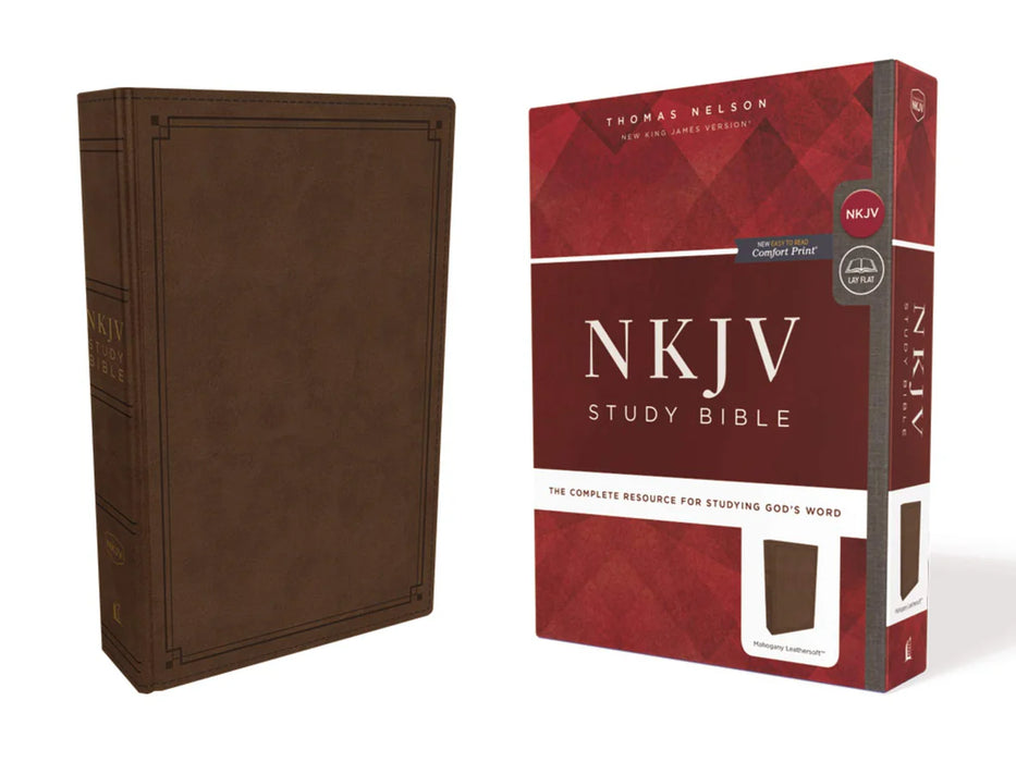 NKJV Study Bible LeatherLike Mahogany Indexed