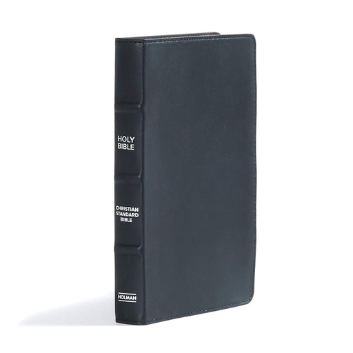 CSB ULTRATHIN REFERENCE BIBLE, BLACK PREMIUM LEATHER - Morning Star Christian Bookstores