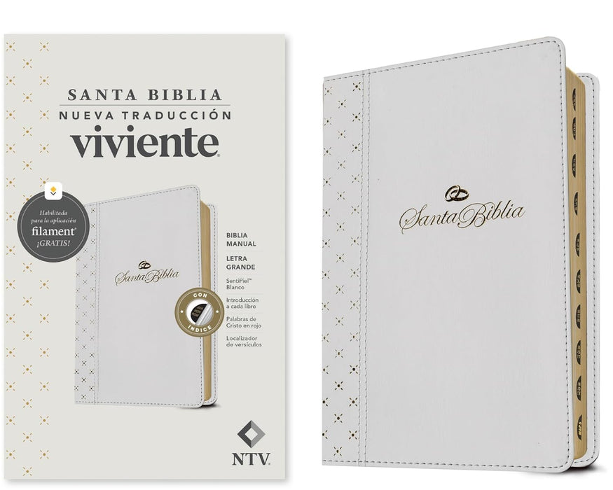 Biblia manual NTV, letra grande con Filament, White, Indexed - Morning Star Christian Bookstores