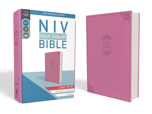 NIV, Value Thinline Bible, Large Print, Leathersoft, Pink, Comfort Print - Morning Star Christian Bookstores