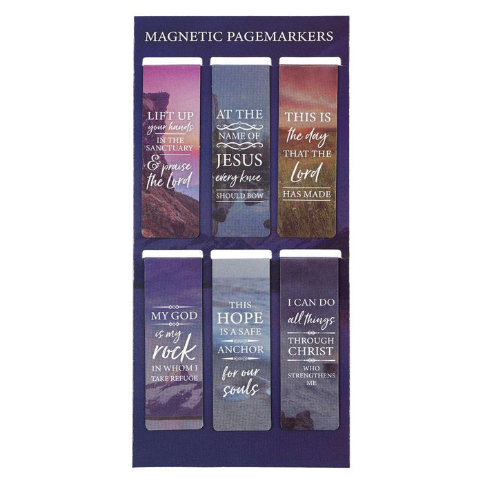 6PC - Scenic Magnetic Bookmark Set Set Lift Up Your Hands  Psalm 134:2