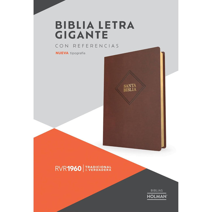 RVR 1960 Biblia letra gigante, café piel fabricada (Edición 2023)
