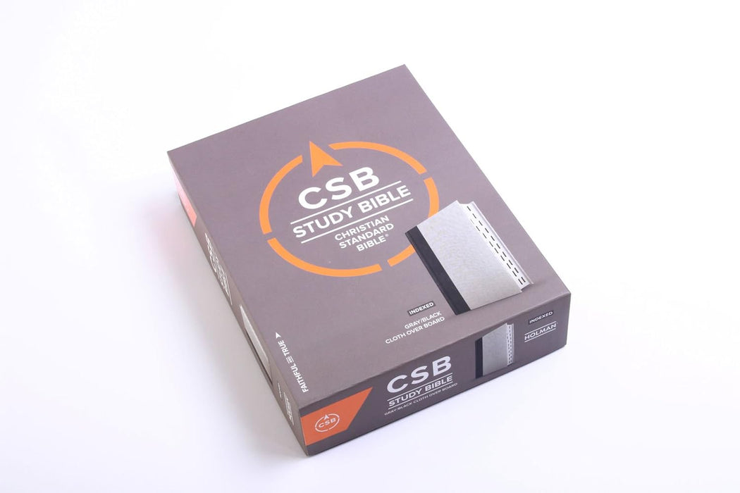 CSB STUDY BIBLE GRAY/BLACK CLOTH OVER BOARD IDX