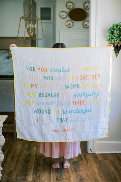 Psalm 139 Muslin Baby Blanket