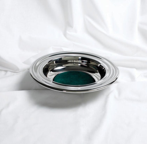 REMEMBRANCEWARE SILVER OFFERING PLATE GREEN - Morning Star Christian Bookstores