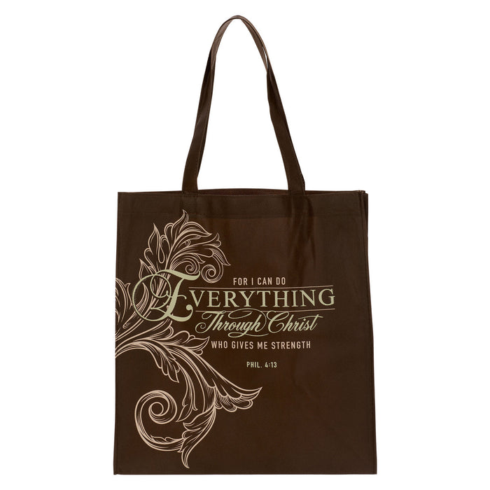 Everything Through Christ Fluted Iris Tote Bag