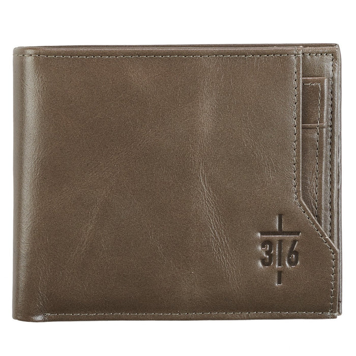 Genuine Leather Wallet Leather John 3:16