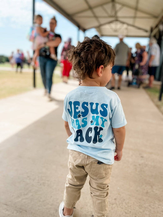 Jesus Has My Back - Blue Tee