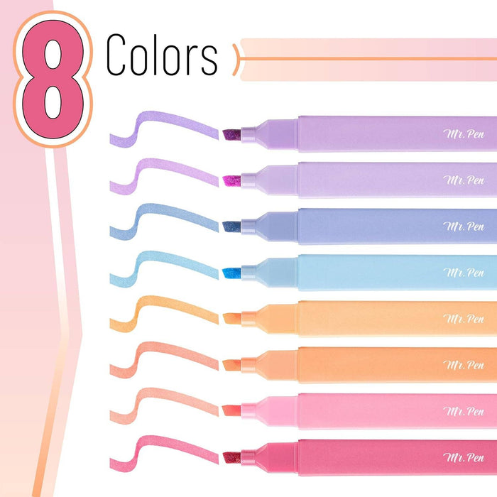 Mr. Pen Aesthetic Highlighters, 8 pcs Sunset