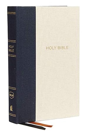 NKJV Thinline Bible Compact Blue/Tan Cloth O/B