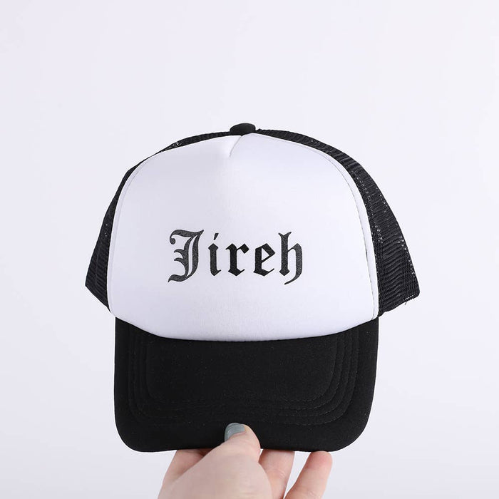 Trucker Hat - "Jireh" Black & White