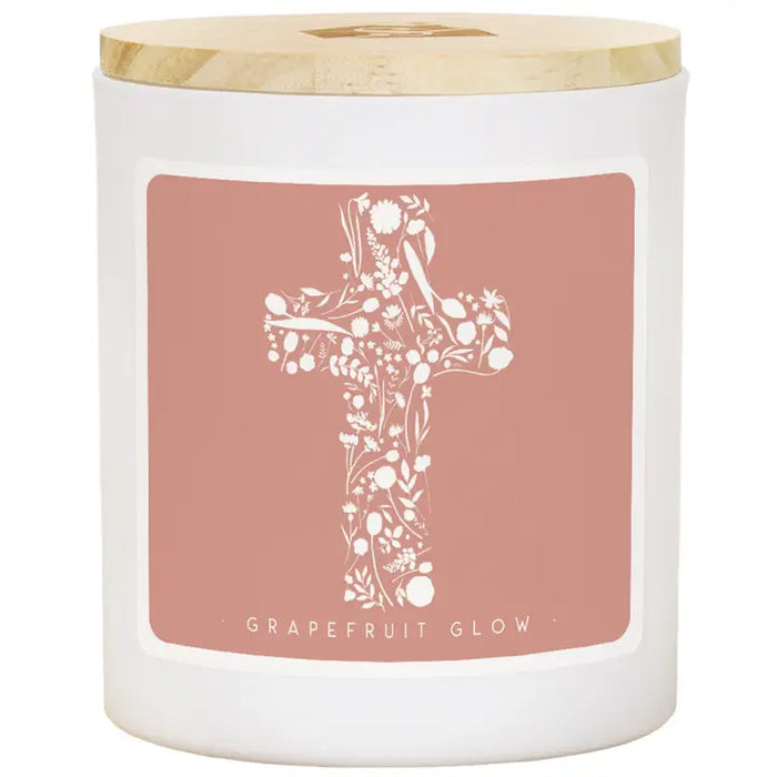 Floral Cross - Grapefruit Glow - 11oz Soy Candle