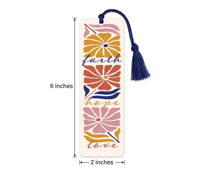 Tassel Bookmark Floral Faith Hope Love