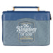 The Kingdom of God Two-Tone Blue Faux Leather Bible Cover LG Matthew 6:33 - Morning Star Christian Bookstores