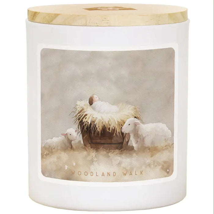 Manger Sheep Art - Woodland Walk - 11oz Soy Candle