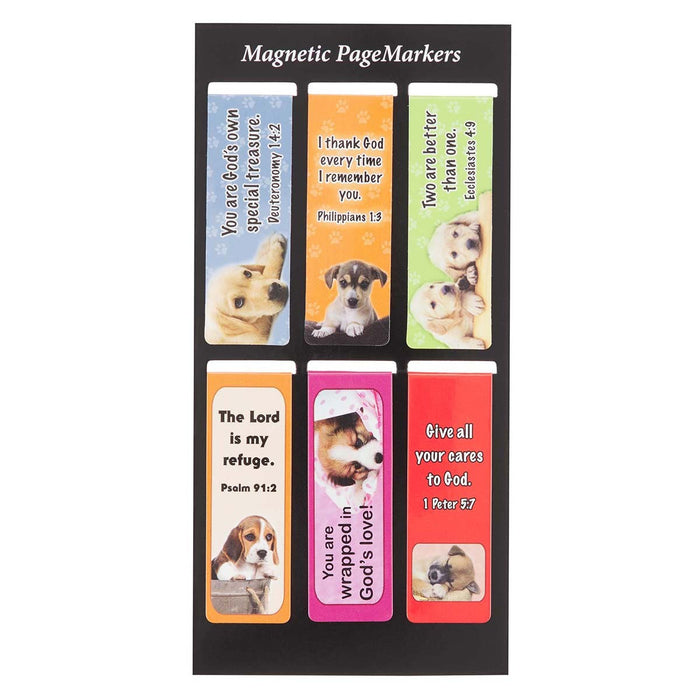 Special Treasure Magnetic Bookmark Set w/Puppies Deuteronomy 14:2 - Morning Star Christian Bookstores