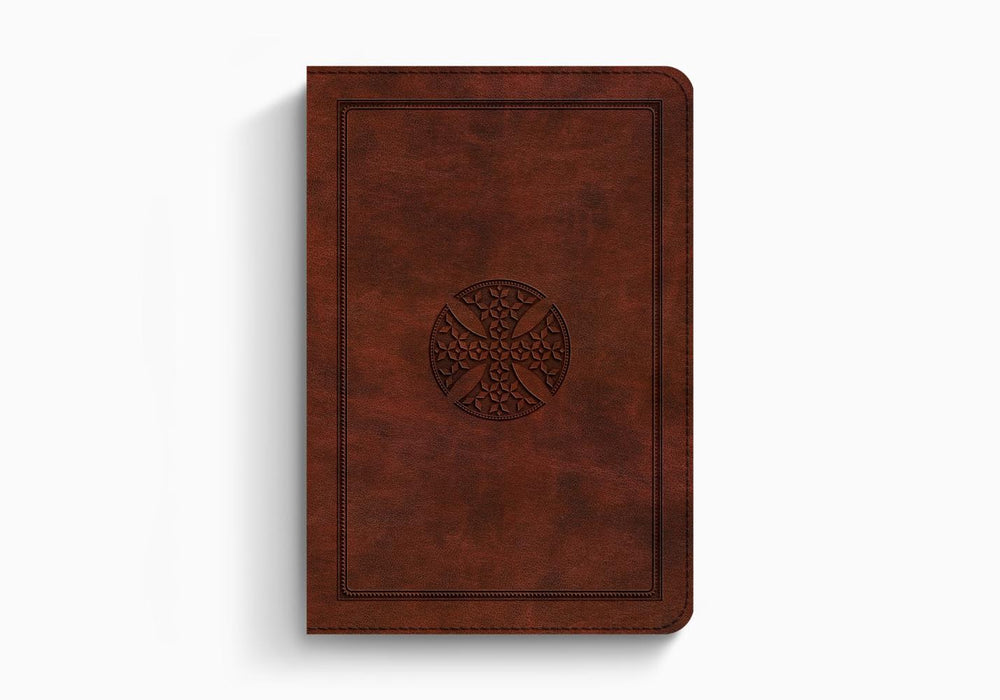 ESV Large Print Compact Bible, Red Letter, TruTone®, Brown, Mosaic Cross Design