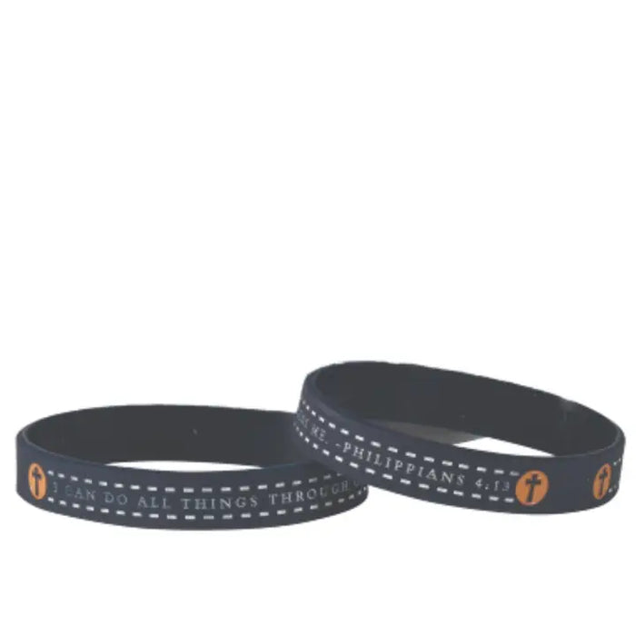 I CAN DO ALL THINGS NAVY BLUE SILICONE BRACELET