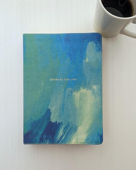 NLT Courage For Life Study Bible for Women, Filament Brushed Aqua IDX - Morning Star Christian Bookstores