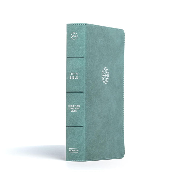 CSB Personal Size Giant Print Bible, Earthen Teal Leathertouch, Indexed - Morning Star Christian Bookstores