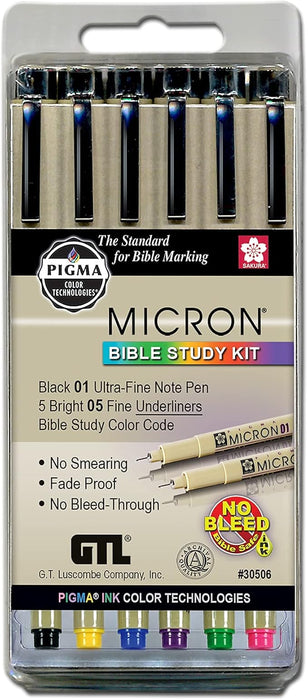 Pigma Micron Bible Study Kit - 6pc