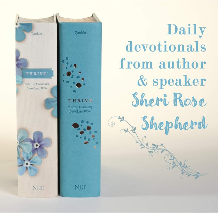 NLT THRIVE Creative Journaling Devotional Bible Teal w/Rose Gold