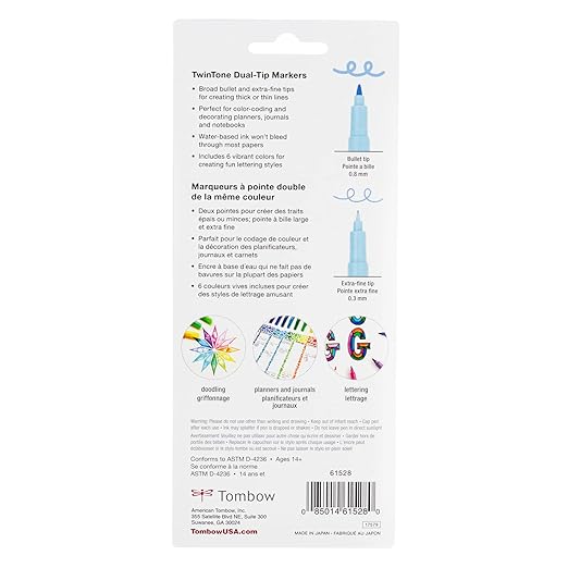 Tombow Twintone Pastel Dual-Tip Markers