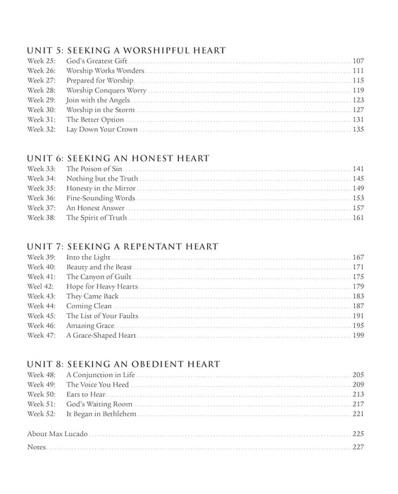 Seeking After the Heart of God for 52 Weeks: A Bible Study on the Life of David - Max Lucado